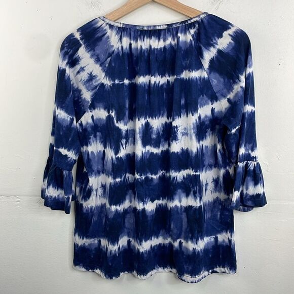 Michael Michael Kors Tie Dye Bell Sleeves w/ Ruffles Pull over round neck Small - Picture 6 of 13